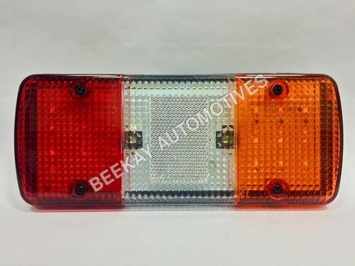 Tail Lamp Assy - PVC Plastic, 12-24 Volt | Rectangular LED, Silver Red & Yellow