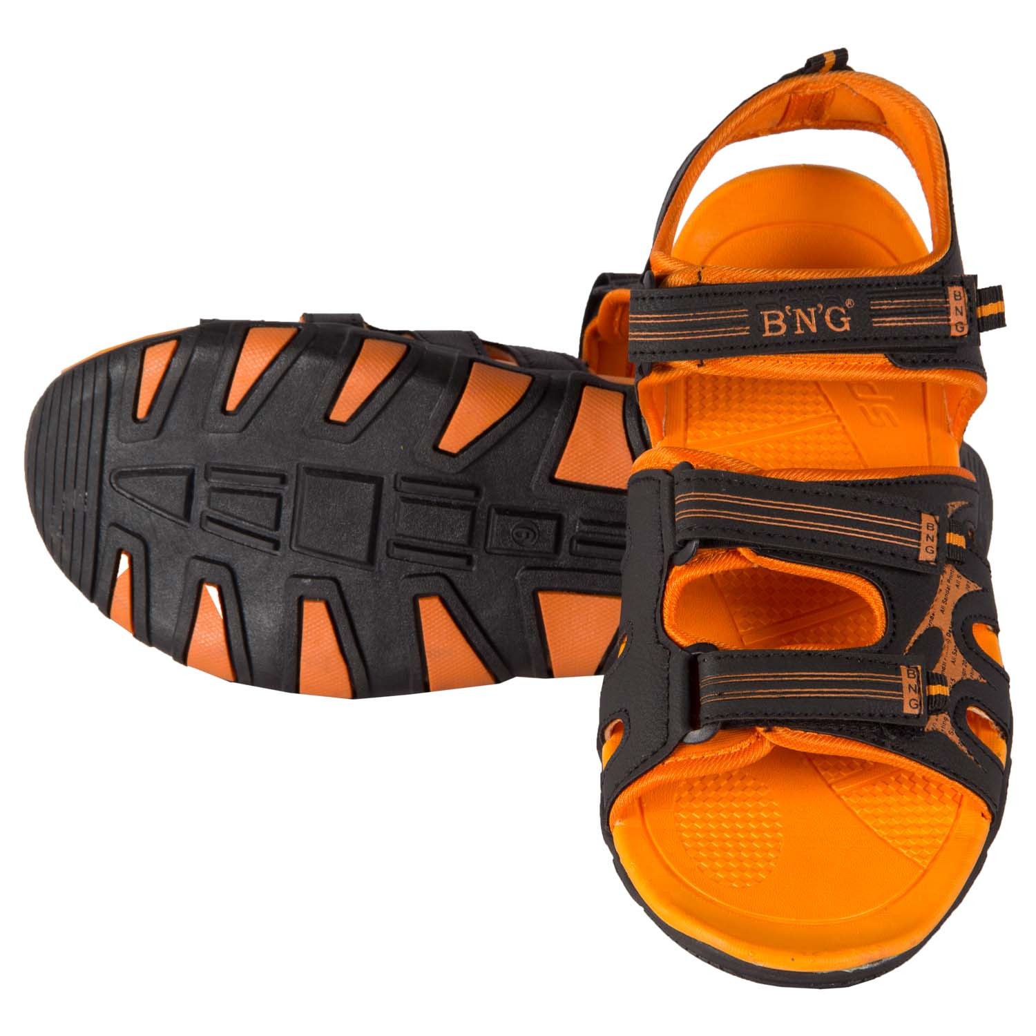 Men's Sandals - Pu Material, Orange, Strap Fastening | Durable, Lightweight, Waterproof, Comfortable, Customizable