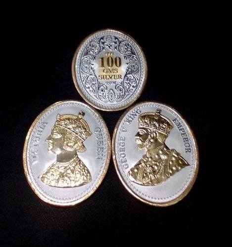 100 ग्राम अंडाकार आकार का चांदी का सिक्का