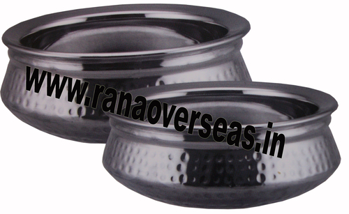 Silver Pure Steel Hammered Handi