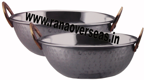 Silver Pure Steel Hammered Kadhai