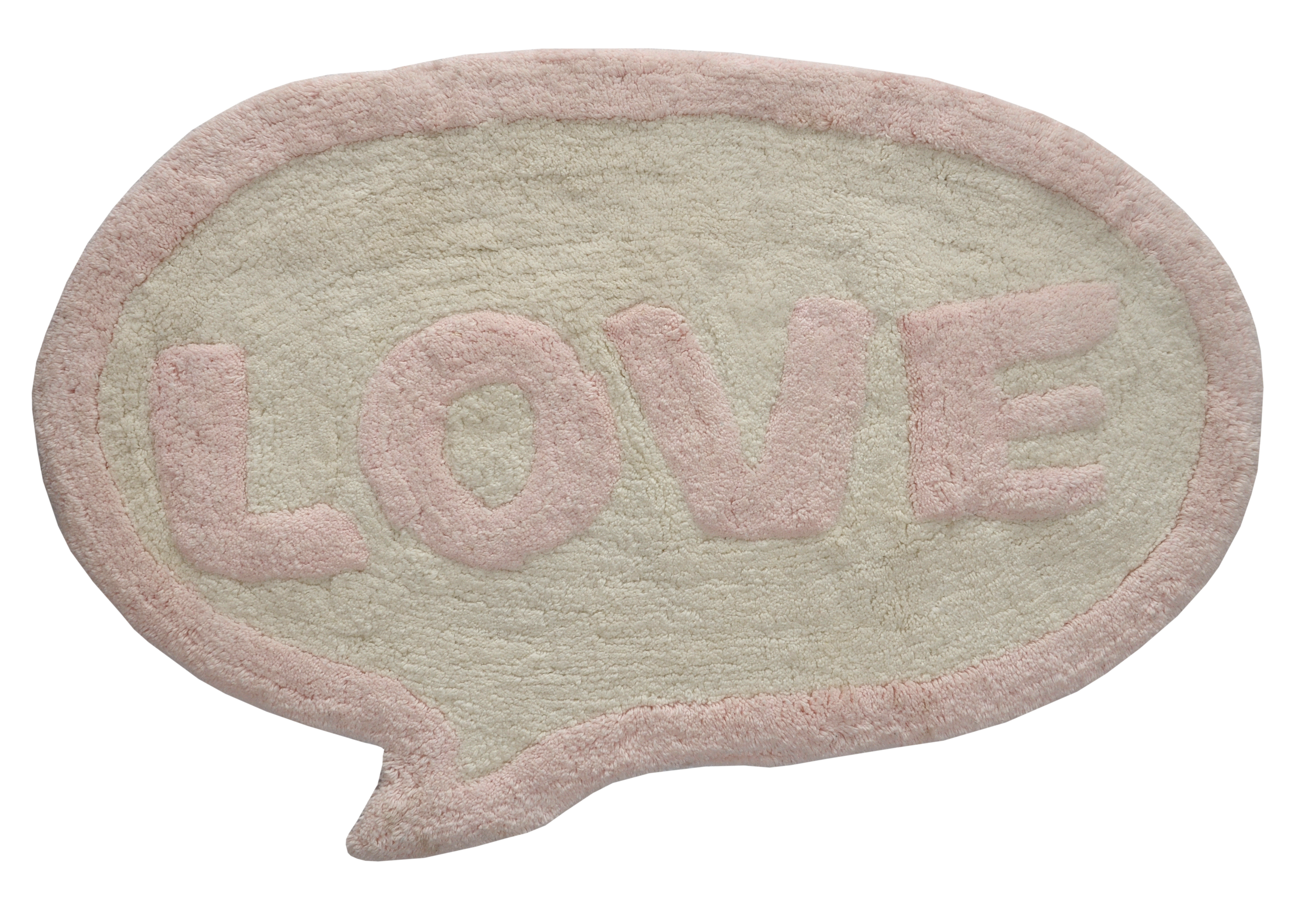 Luxury Bath Mat - 100% Cotton, 50x80 Cm Ecru Light Pink | Quick Drying, Machine Washable, Anti-slip Design, Heart Shaped, Attractive Color Combination