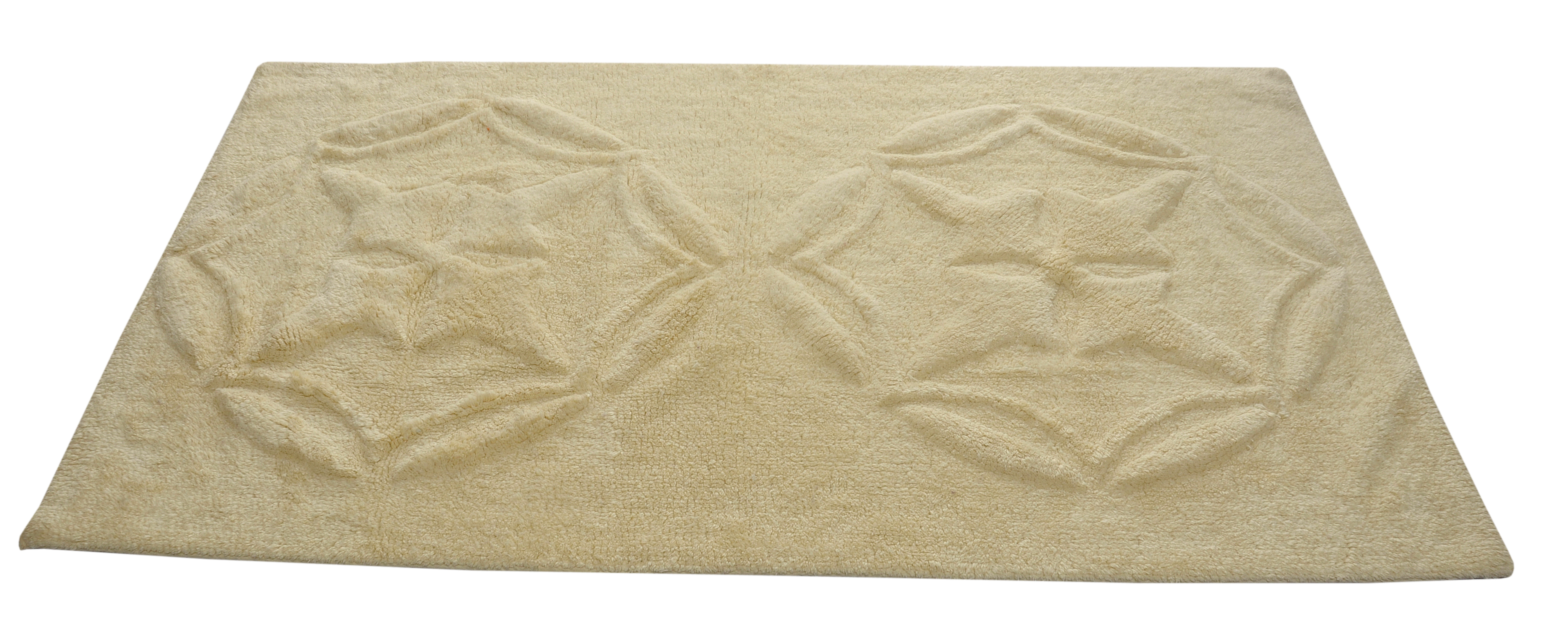 Cotton Bath Mat - 100% Cotton, 60 X 100 Cm, Ecru Color, 0.5-3.2 Mm Thickness | Slip Spray Backing, Quick Drying, Easy To Clean