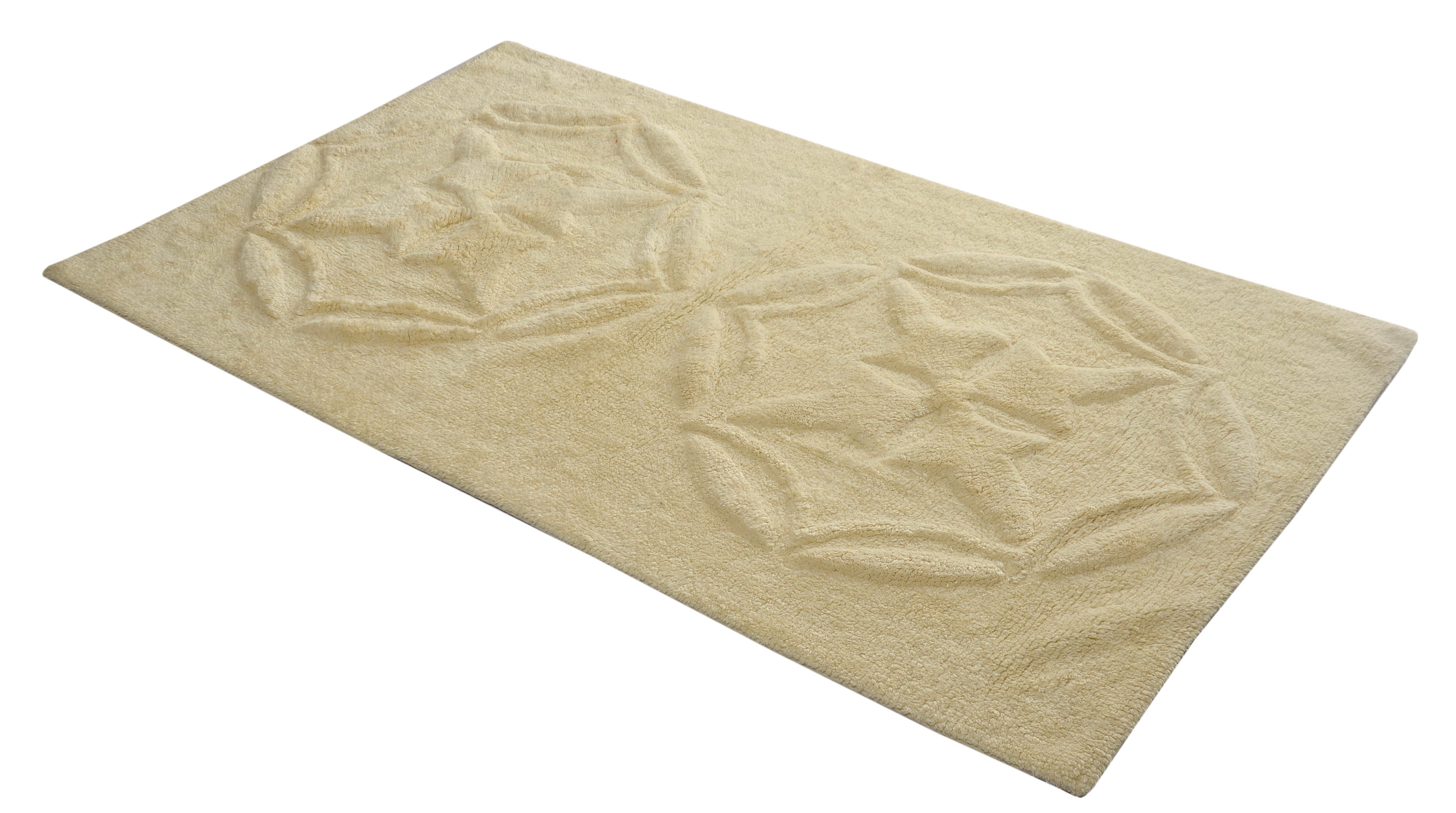 Cotton Bath Mat - 100% Cotton, 60 X 100 Cm, Ecru Color, 0.5-3.2 Mm Thickness | Slip Spray Backing, Quick Drying, Easy To Clean