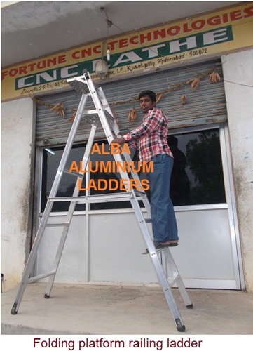 फोल्डिंग प्लेटफार्म रेलिंग सीढ़ी
