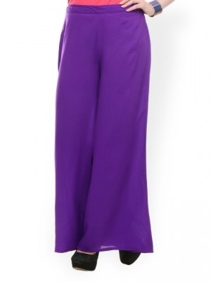 Palazzo Pants - Rayon Viscose, Free Size, Black, Elastic Waist, Flared Hem, Regular Fit, Comfortable Durable