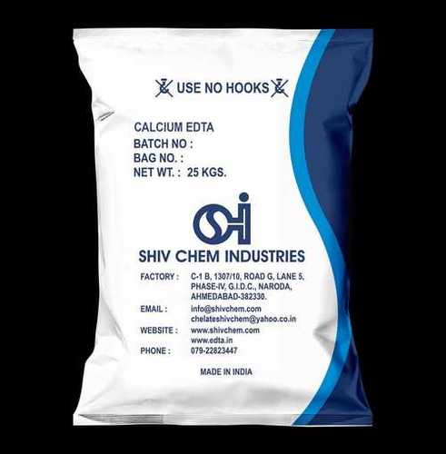 EDTA Calcium - White Crystalline Powder, Industrial Grade | 10% Calcium, Micronutrient for Canned Fruits and Pharmaceutical Applications