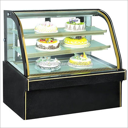 Black And Yellow Double Arc Cake Display Refrigerator