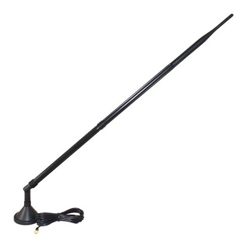 Rubber Magnetic Antenna 9 dBi - Plastic and Metal, 3000 mm Cable Length, Black Radome Color | Vertical Polarization, 50-80 Grams Weight, V.S.W.R. 2.0
