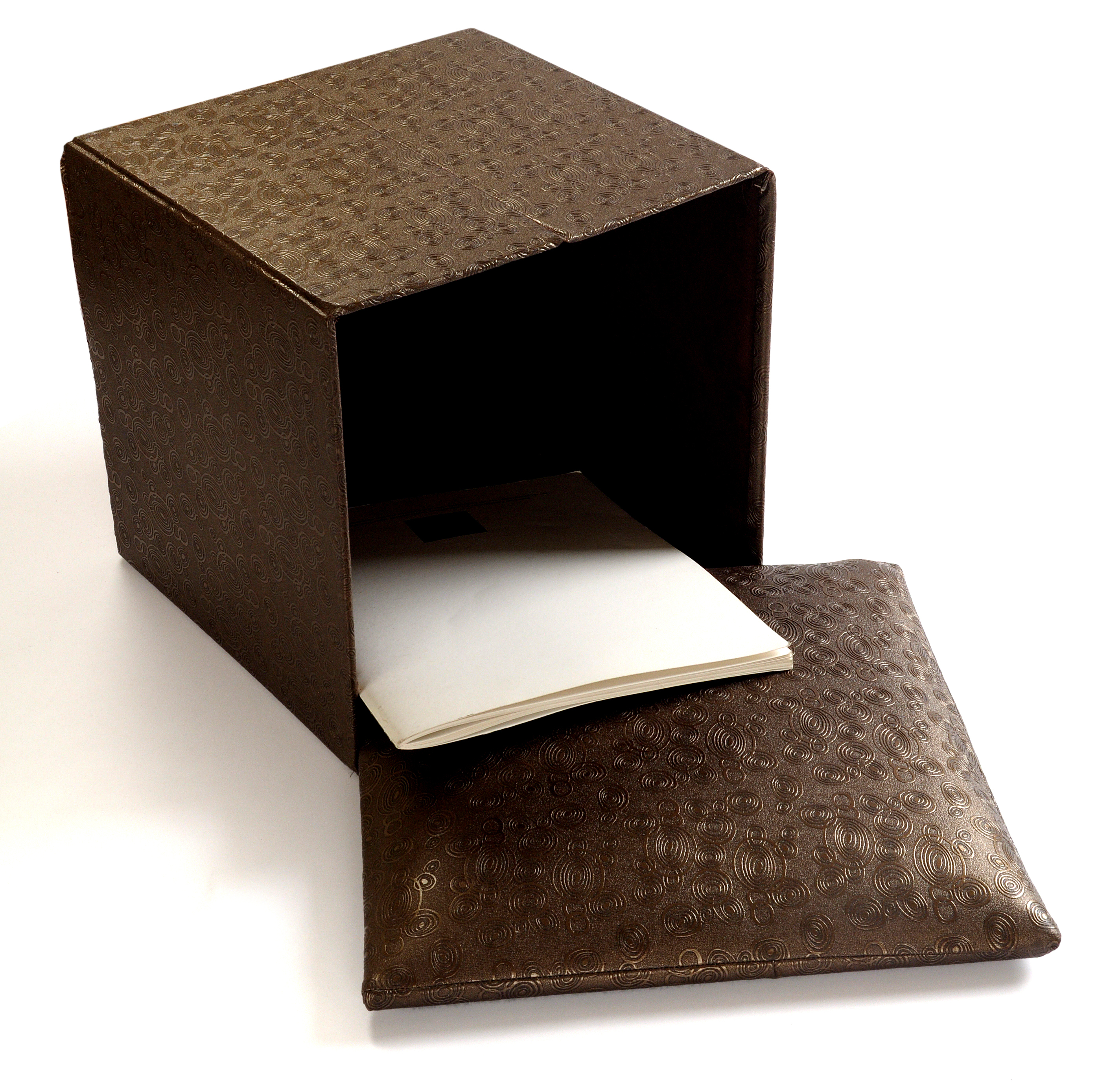 Fancy Storage Ottoman - Leatherette, 16x16 Inches, Brown | Light Weight, Elegant Design, Perfect For Home & Office Use