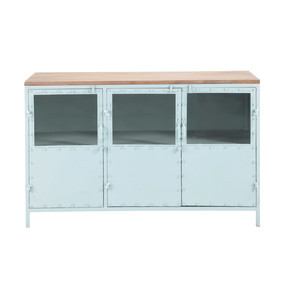 Wood 3 Door Glass Buffet