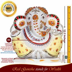 गणेश - स्वरोवस्की - सफेद - पीला