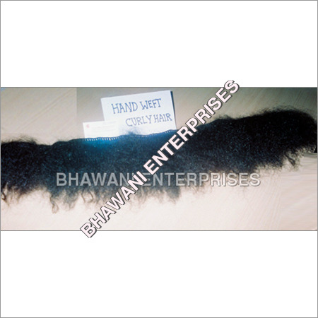 Black Hand Tied Weft Natural Curly Hair