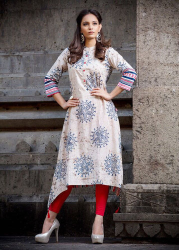 Pearl Rayon Kurti - Printed Fabric, Available in M, L, XL, XXL, 3XL | Stylish Multicolour Design, Short Sleeve, Perfect for Casual and Formal Occasions