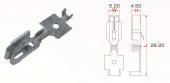 TT 1921 - Brass Blade Fuse Terminal 0.75-1.50 MM2 , Silver Plated, Automotive and Appliance Applications