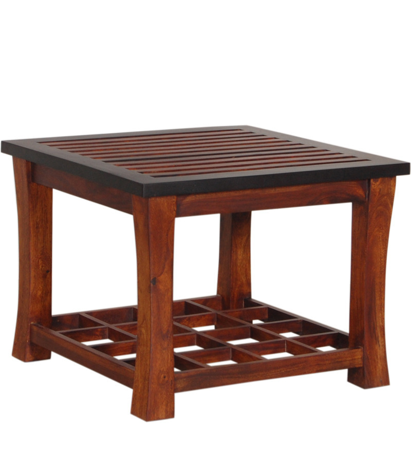 Wooden Coffee Table - Shesham Wood, 889x508x558.8mm, Walnut Finish | Handmade Artwork, Contemporary Design, Elegant Look, Ideal For Living Room Decor