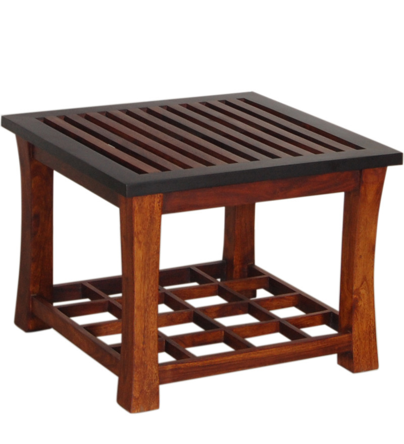 Wooden Coffee Table - Shesham Wood, 889x508x558.8mm, Walnut Finish | Handmade Artwork, Contemporary Design, Elegant Look, Ideal For Living Room Decor