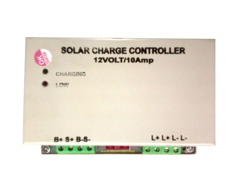 10 Amp Solar Charge Controller Plastic - Metal Body - Color: White