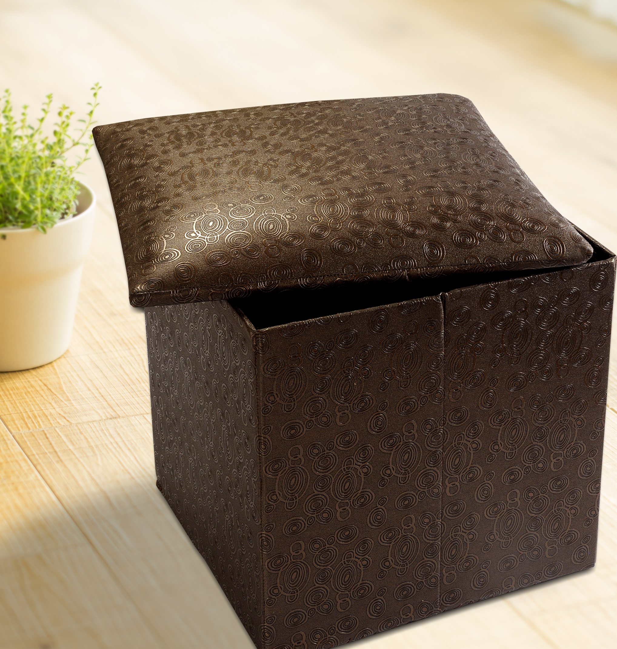 Foldable Storage Ottoman - Polyester Fabric, Size 76 X 38 X 38 Cm, 30 X 96 Cm Width Range | Eye-catching Look, Quick Drying & Washable