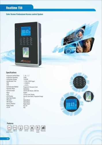 Color Screen Access Control System - Plastic & Metal, 9V Power Supply | Finger & RFID Card Identification, Ideal for Schools, Hotels, Hospitals, Enhanced Durability