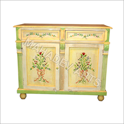 लकड़ी का पिंटेड साइड बोर्ड