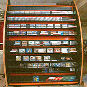 Audio & CD Display Rack - Heavy Duty Steel, 6ft Height x 9ft Length, Black Finish | Scratch Resistant, Customizable Designs, Single Sided Shelving