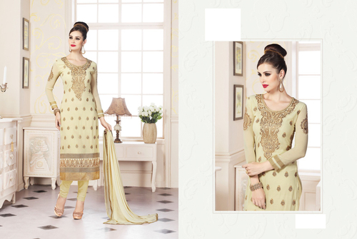BEIGE COLOR GEORGETTE SUIT