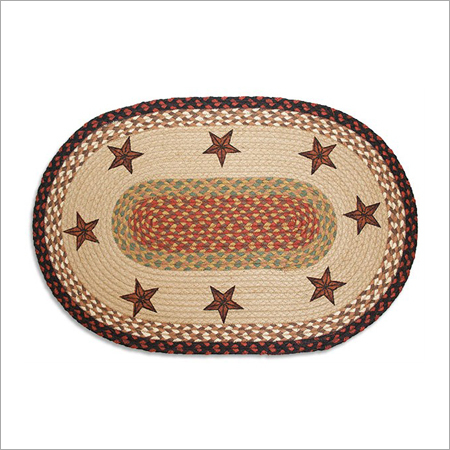 ब्राउन ब्रेडेड प्रिंटेड मैट