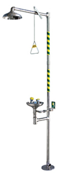 Hand Operated Safety Shower Cum Eyewash - Color: Gray