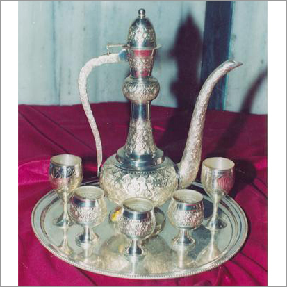 जर्मन सिल्वर सुराली सेट ट्रे के साथ