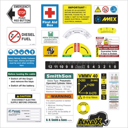 Multi Color Industrial Safety Decals