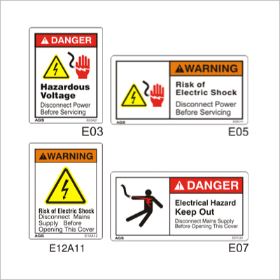 Multi Color Electric Shock Hazard Sign