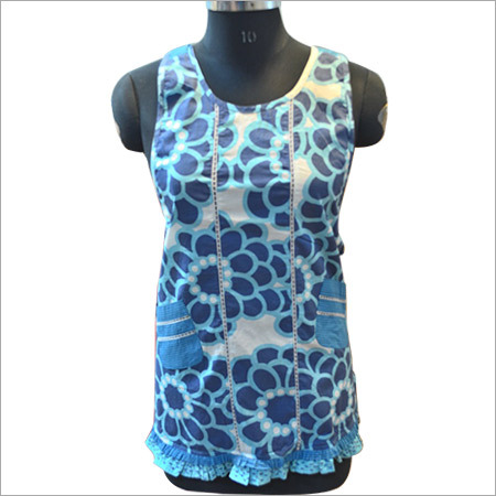 Cotton Aprons - Long Life, Fashionable Design | Blue Printed Style for Home Use