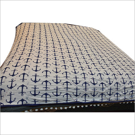 Satin Fabric Quilt - Full Size, Cotton Filling, Printed Patchwork Design for Home Use