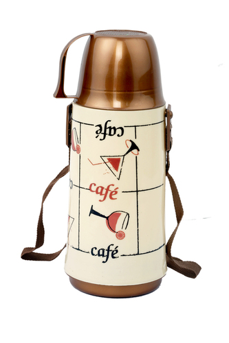 Cream And Brown Flask