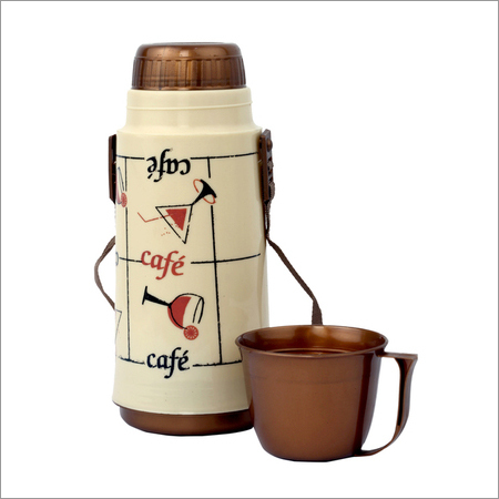 Cream And Brown Flask