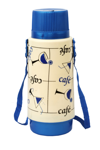 Cream And Blue Flask