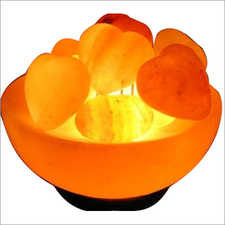 Fire Bowl Salt Lamp with Hearts