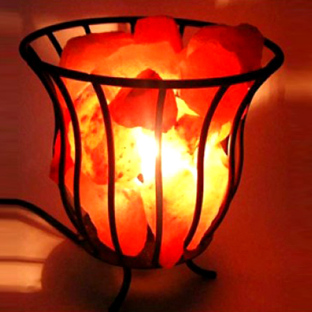 Metal Basket Salt Lamp