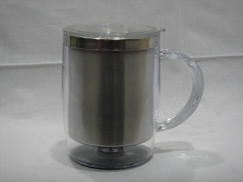 स्टील मग - 450ml स्टेनलेस स्टील, सिल्वर रंग, पॉलिश फिनिश - टिकाऊ, साफ करने में आसान, कॉर्पोरेट उपहारों के लिए लोगो कस्टमाइजेशन उपलब्ध