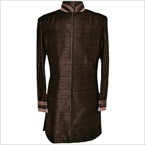 Sherwani - Silk, Customized Size, Light Yellow | Embroidered, Long Sleeve, Anti-wrinkle, Breathable, Water Resistant, Elegant Design, Luxurious Look