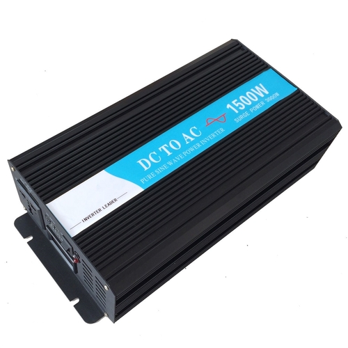 Power Inverter 1500W Pure Sine Wave Solar Inverter 12/24V DC to 