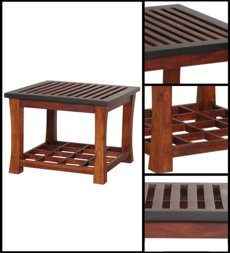 Wooden Coffee Table - Shesham Wood, 889x508x558.8mm, Walnut Finish | Handmade Artwork, Contemporary Design, Elegant Look, Ideal For Living Room Decor