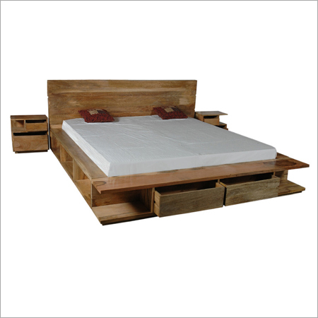 Aolborg Solid Wood Bed - Shesham, Customized Sizes & Finishes | Attractive Design, Durable Finish, Perfect For Contemporary Interiors