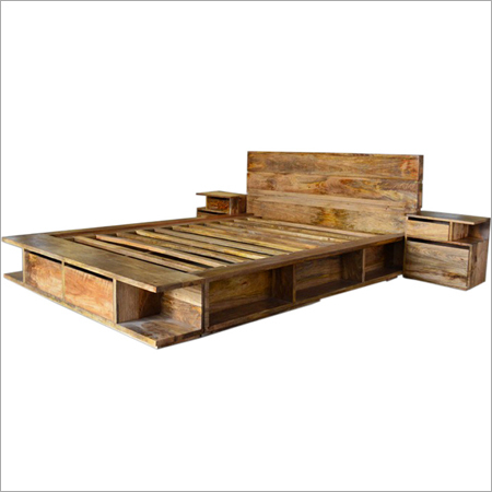 Aolborg Solid Wood Bed - Shesham, Customized Sizes & Finishes | Attractive Design, Durable Finish, Perfect For Contemporary Interiors
