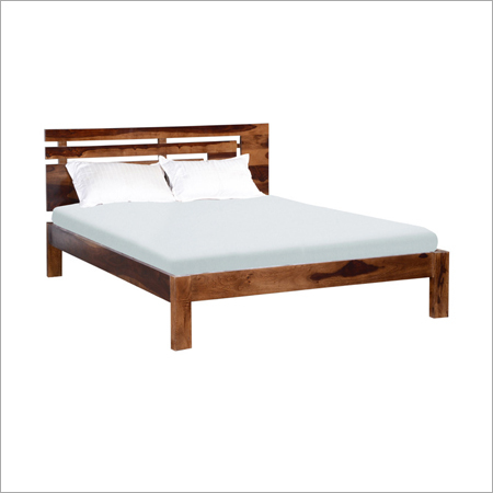Oakley Solid Wood Shesham Bed - Dark Natural Finish | Premium Shesham Wood, Elegant Design, Durable Structure