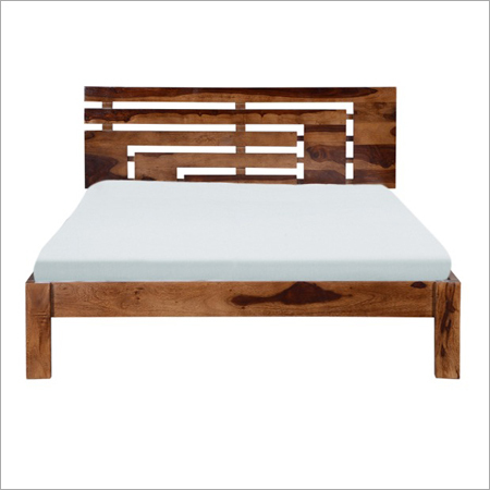 Oakley Solid Wood Shesham Bed - Dark Natural Finish | Premium Shesham Wood, Elegant Design, Durable Structure