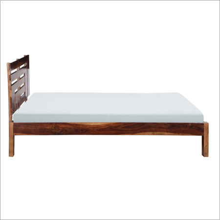 Oakley Solid Wood Shesham Bed - Dark Natural Finish | Premium Shesham Wood, Elegant Design, Durable Structure