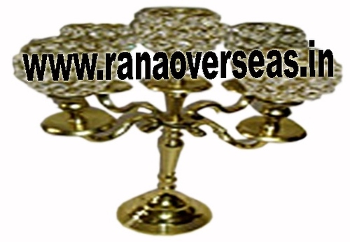 Golden Designer 5 Light Candle Stand