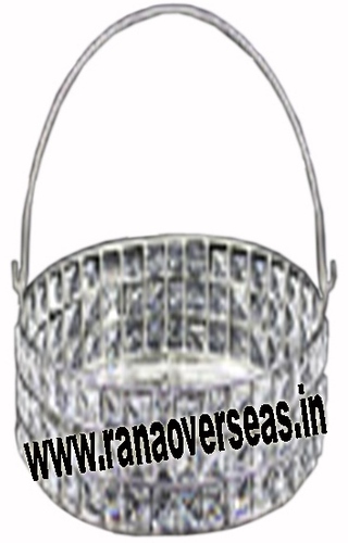 Silver Crystal Deco Basket Large.2